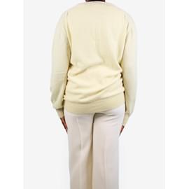 Loro Piana-Yellow v-neck cashmere sweater - size UK 20-Yellow