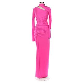 Victoria Beckham Asymmetrisches Rüschenkleid Rosa Pink