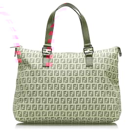 Fendi-Fendi Brown Zucchino Tote-Brown,Red,Beige