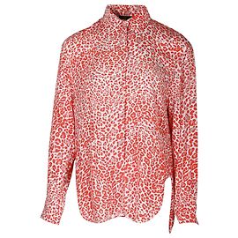 Maje Capona Hemd mit Leopardenmuster aus orangefarbener Viskose Andere