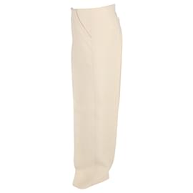 Céline-Pantaloni a gamba dritta Celine in lana color crema-Bianco,Crudo