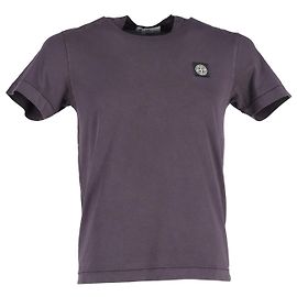 Camiseta Stone Island Logo Patch em algodão roxo Roxo
