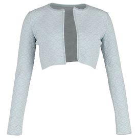 Alaïa Kurz geschnittene Alaia-Jacke mit offener Vorderseite aus blauem Polyester Blau