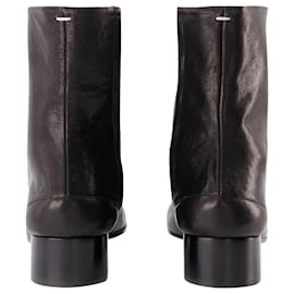 Maison Martin Margiela-Ankle Boots Tabi H30 in Black Soft Vintage Leather-Black
