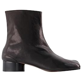 Maison Martin Margiela-Ankle Boots Tabi H30 em couro vintage macio preto-Preto
