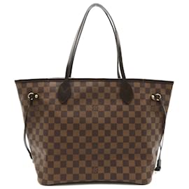 Louis Vuitton-Damier Ebene Neverfull MM N51105-Castaño