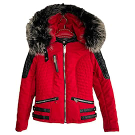 Autre Marque-Puffy jacket-Black,Red
