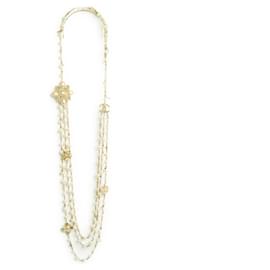 Chanel-Chanel 2015 Collar de hilo de perlas de Salzburgo-Dorado