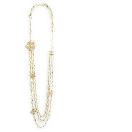 Chanel 2015 Colar de pérolas de Salzburgo Dourado