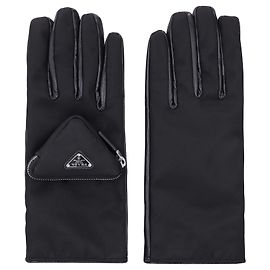 Luvas PRADA Re-Nylon e napa com bolsa Preto