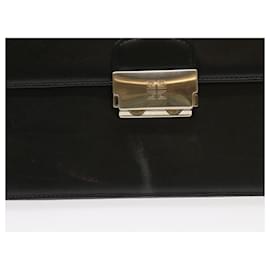 Givenchy-GIVENCHY Clutch Bag Leder Schwarz Auth bs8725-Schwarz