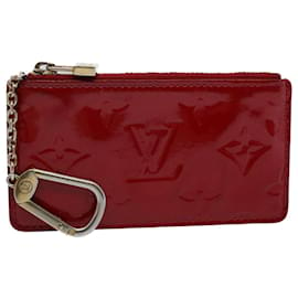 Louis Vuitton-LOUIS VUITTON Monogram Vernis Pochette Cles Porte-Monnaie Rouge M9144F LV Auth 55771-Rouge