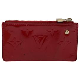 Louis Vuitton-LOUIS VUITTON Monogram Vernis Pochette Cles Coin Purse Red M9144F LV Auth 55771-Red