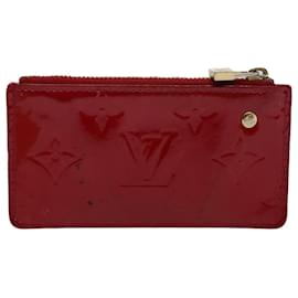 Louis Vuitton-LOUIS VUITTON Monogram Vernis Pochette Cles Porte-Monnaie Rouge M9144F LV Auth 55771-Rouge