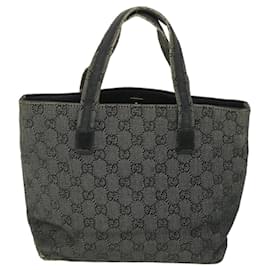Gucci-GUCCI GG Canvas Hand Bag Gray 105650 auth 56318-Grey
