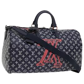 Louis Vuitton-LOUIS VUITTON Inchiostro monogramma Keepall Bandouliere 50 Borsa Boston M43684 auth 55809alla-Blu navy
