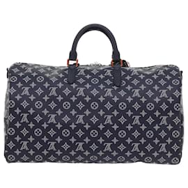 Louis Vuitton-LOUIS VUITTON Keepall Bandouliere mit Monogrammtinte 50 Boston Bag M.43684 Auth 55809BEIM-Marineblau