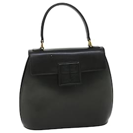 Givenchy-GIVENCHY Hand Bag Leather Black Auth yk8927-Black
