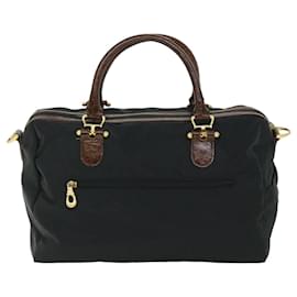 Balenciaga-BALENCIAGA Boston Bag Nylon 2way Black Auth bs8743-Black