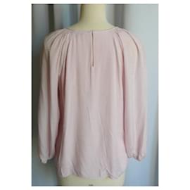 Massimo Dutti-MASSIMO DUTTI Pale pink lined fluid blouse T40 very good condition-Pink