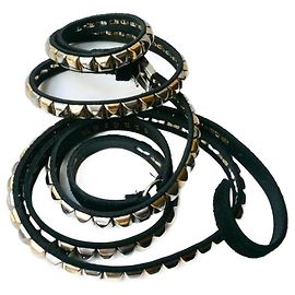 SANDRO lined black leather beltT2 Black