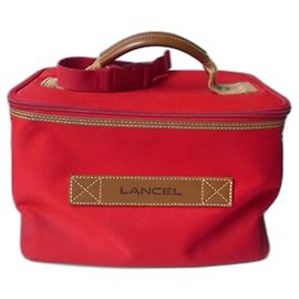 LANCEL Vanity Rigid red canvas BE Red