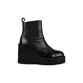 Sacai-Sacai Platform Ankle Boots-Black