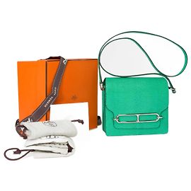 Hermès Sac HERMES Roulis en Cuirs exotiques Vert - 101528 Vert