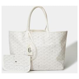 Goyard-GOYARD Saint-Louis Bag in White Canvas - 101523-White