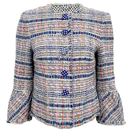 Autre Marque-Maison Common Blue Tweed Jacket-Blue