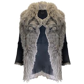Rag & Bone Grey Lamb Suede Shearling Coat Grey