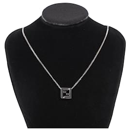 Fendi-Fendi FF Pendant Necklace Silver Silver Sterling-Silvery