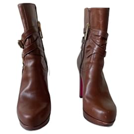 Luciano Padovan Stiefeletten aus Leder in Camel Kamel