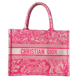 Dior-Tote tipo libro Dior de edición limitada-Rosa,Blanco,Fucsia