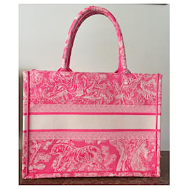 Dior-Dior limited edition book tote-Pink,White,Fuschia