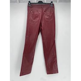 Les Benjamins-LES BENJAMINS  Trousers T.International S Leather-Dark red