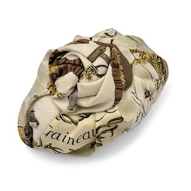Hermès-Cappello turbante in seta Hermes Slitte e diapositive Francoise de la Perriere-Beige