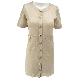 Robe Chanel T.FR 34 Viscose Doré