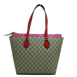 Gucci-GG Supreme Tote Bag 415721-Brown