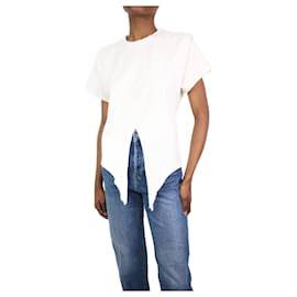 Isabel Marant-Hellrosa Baumwoll-T-Shirt mit Bindeband vorne – Größe XS-Pink