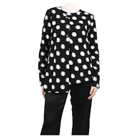 Y'S-Black polka dot button-up cardigan - size S-Black