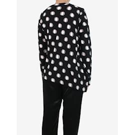 Y'S-Black polka dot button-up cardigan - size S-Black