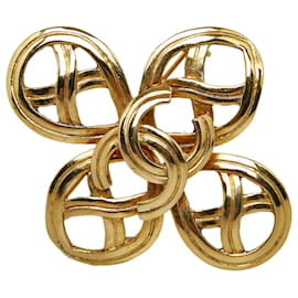 Chanel-Chanel Gold CC Cross Brooch-Golden