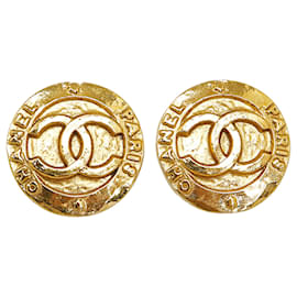 Chanel-Chanel Gold CC Clip-On Earrings-Golden