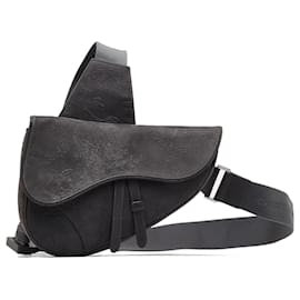 Dior-Sac à bandoulière Saddle à relief floral noir Dior-Noir