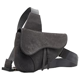 Dior-Sac à bandoulière Saddle à relief floral noir Dior-Noir