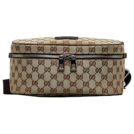 Gucci-Gucci Brown GG Canvas Belt Bag-Brown,Beige