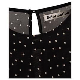 Reformation-Reformation Polka Dot Mini Dress in Black Viscose-Other