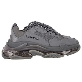 Balenciaga Baskets Triple S à Semelle Transparente en Polyester Gris Gris