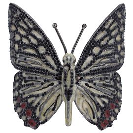 Valentino Garavani Bracciale a farfalla Valentino impreziosito da cristalli in metallo argentato Argento